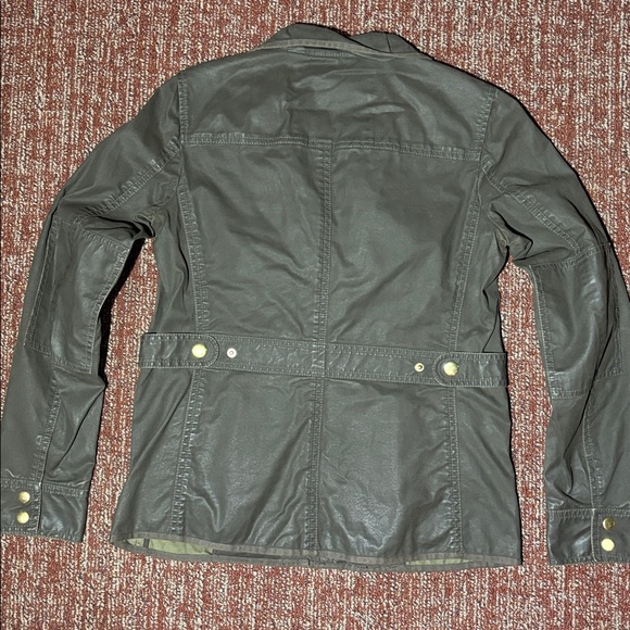 J. crew military style relaxed boyfriend field jacket xs waxed denim grunge - Picture 7 of 12